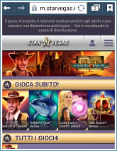 La piattaforma mobile di StarVegas